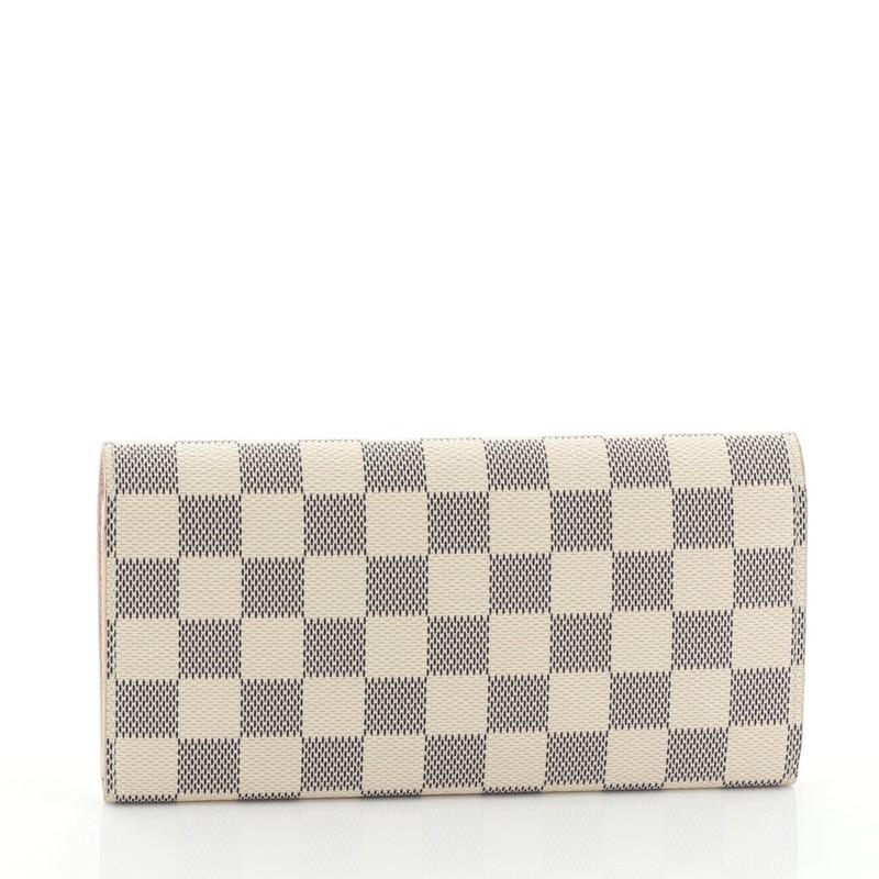 Beige Louis Vuitton Emilie Wallet Damier