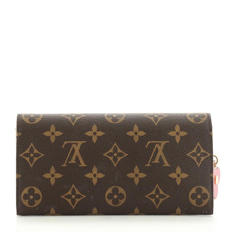 Louis Vuitton Emilie Brieftasche Limited Edition Bloom Blume Monogramm Segeltuch Limited Edition (Schwarz)