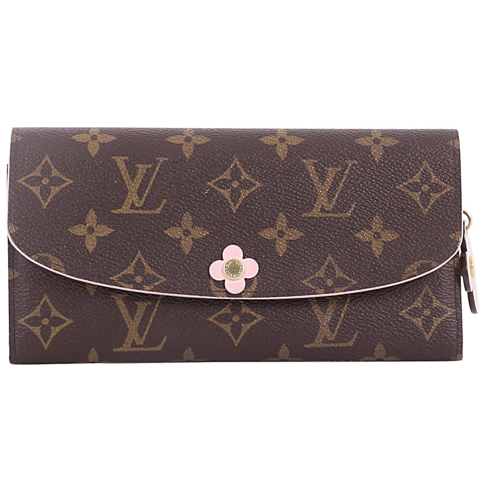 Pre-owned Louis Vuitton Emilie Bloom Flower Wallet Pink Monogram Limited  Edition