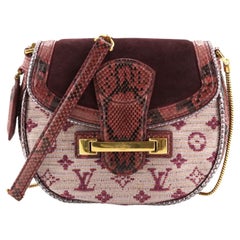 Lot - #LOUIS VUITTON Empire Levant handbag in monogram canvas, suede and  python trim - Spring/Summer 2011 Limited EditionHardware in gilt