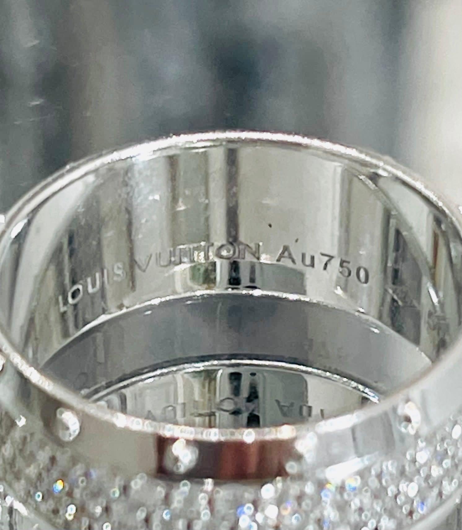 Louis Vuitton Empreinte 18ct Gold & Pave Diamond Ring For Sale 1