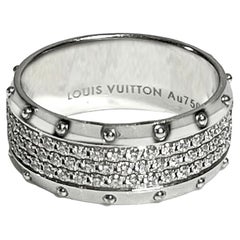 Used Louis Vuitton Empreinte 18ct Gold & Pave Diamond Ring
