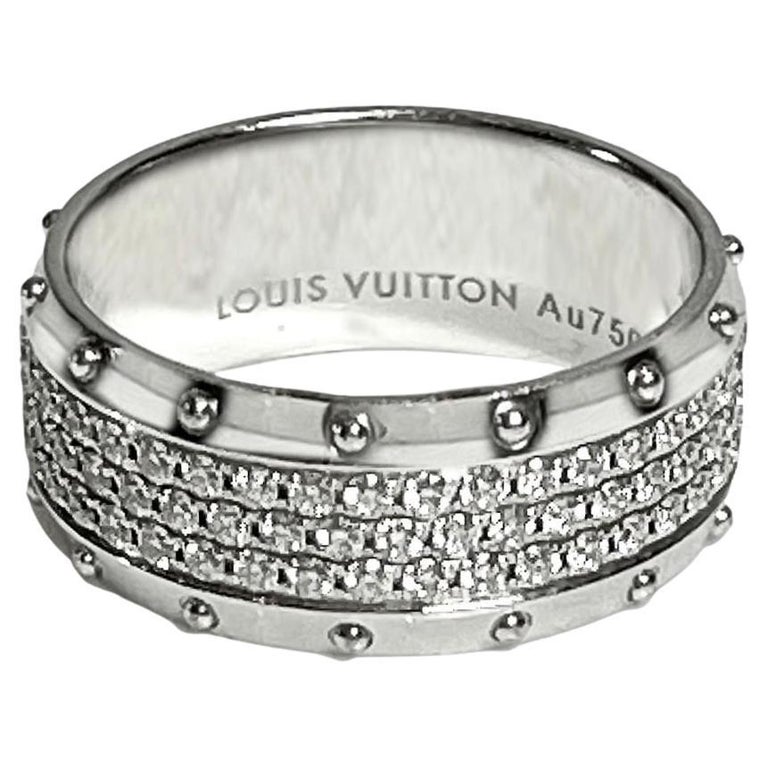 Louis Vuitton Empreinte Bangle, Yellow Gold and Pave Diamonds Gold. Size S