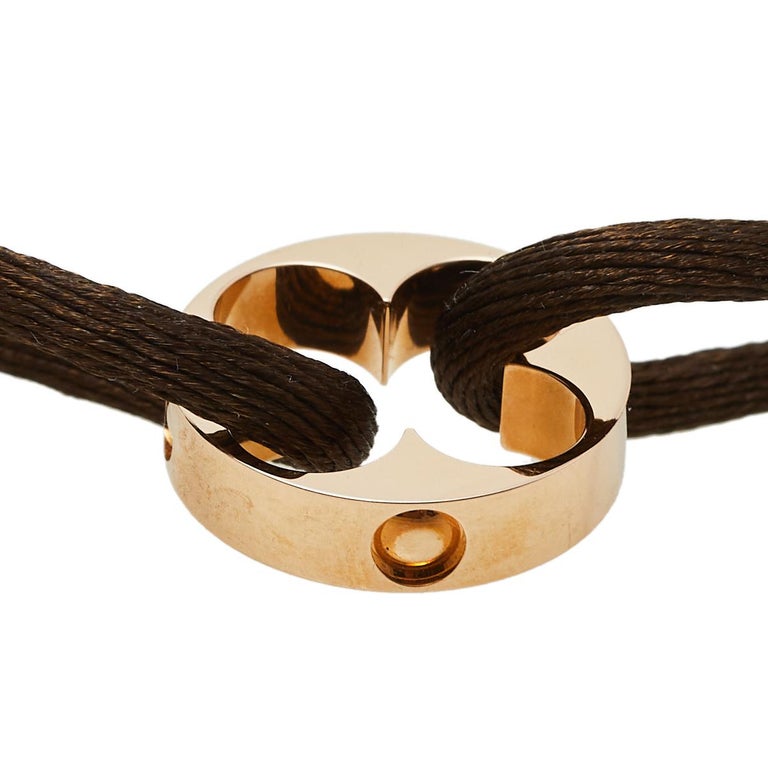 Louis Vuitton Empreinte Black Cord 18K Yellow Gold Lace Bracelet