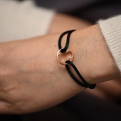 Louis Vuitton Empreinte 18K Rose Gold Black Cord Bracelet