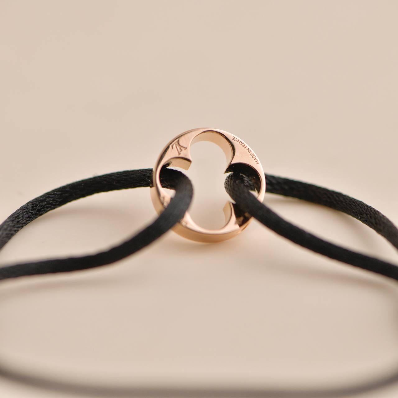 Louis Vuitton Empreinte 18K Rose Gold Black Cord Bracelet 2