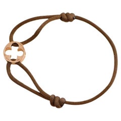 Used Louis Vuitton Empreinte 18K Rose Gold Brown Cord Bracelet