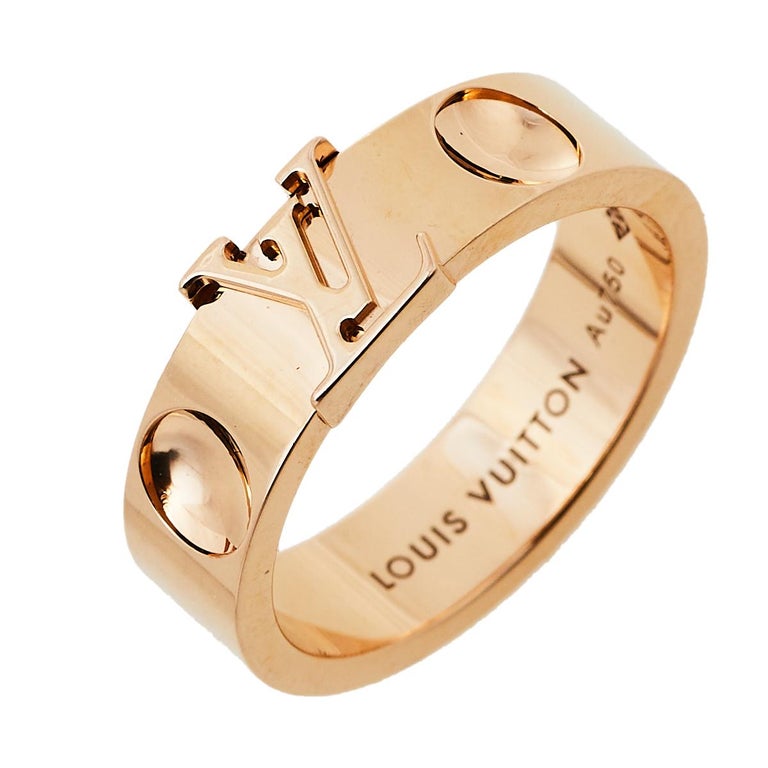 LOUIS VUITTON 18K Pink Gold Empreinte LV Ring 46 3.75 1233341