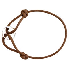 Louis Vuitton Empreinte Bracelet en or blanc 18K avec cordon Brown