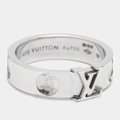 Louis Vuitton Empreinte 18k White Gold Ring Size 52