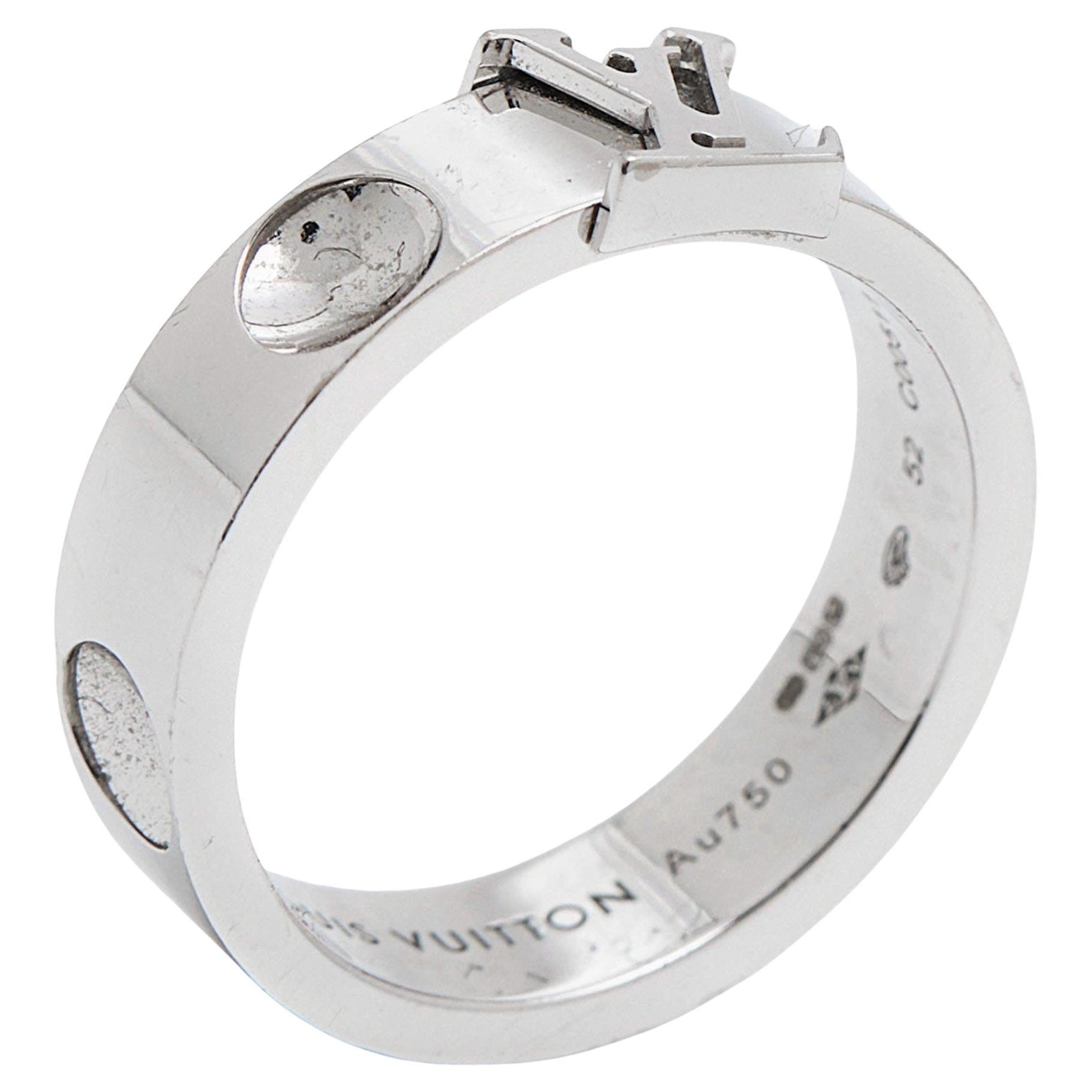 Louis Vuitton Empreinte, bague en or blanc 18 carats, taille 52 en vente