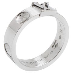 Louis Vuitton Empreinte 18k White Gold Ring Size 52
