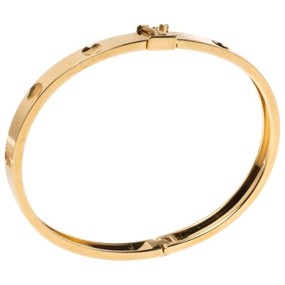 Louis Vuitton Empreinte 18K Yellow Gold Bangle Size Medium 16 at 1stDibs  louis  vuitton empreinte bangle, lv gold bracelet bangle, louis vuitton cartier  bracelet