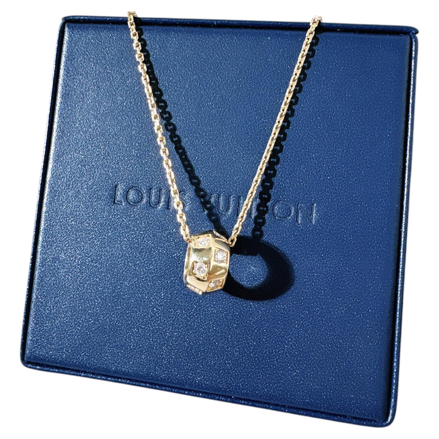 Louis Vuitton Empreinte 18K Yellow Gold Diamond Pendant Necklace