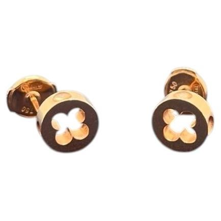 Louis Vuitton Empreinte 18k Yellow Gold Monogram Flower Cut-Out Stud Earrings