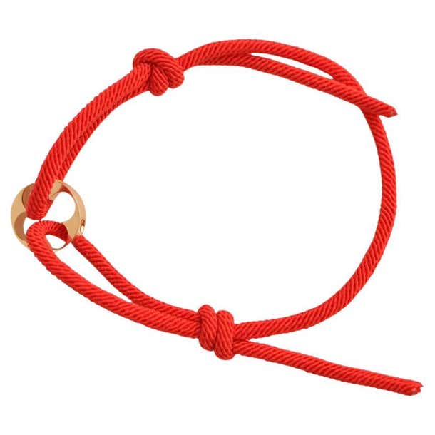 Louis Vuitton Empreinte 18K Yellow Gold Red Cord Bracelet For Sale at ...