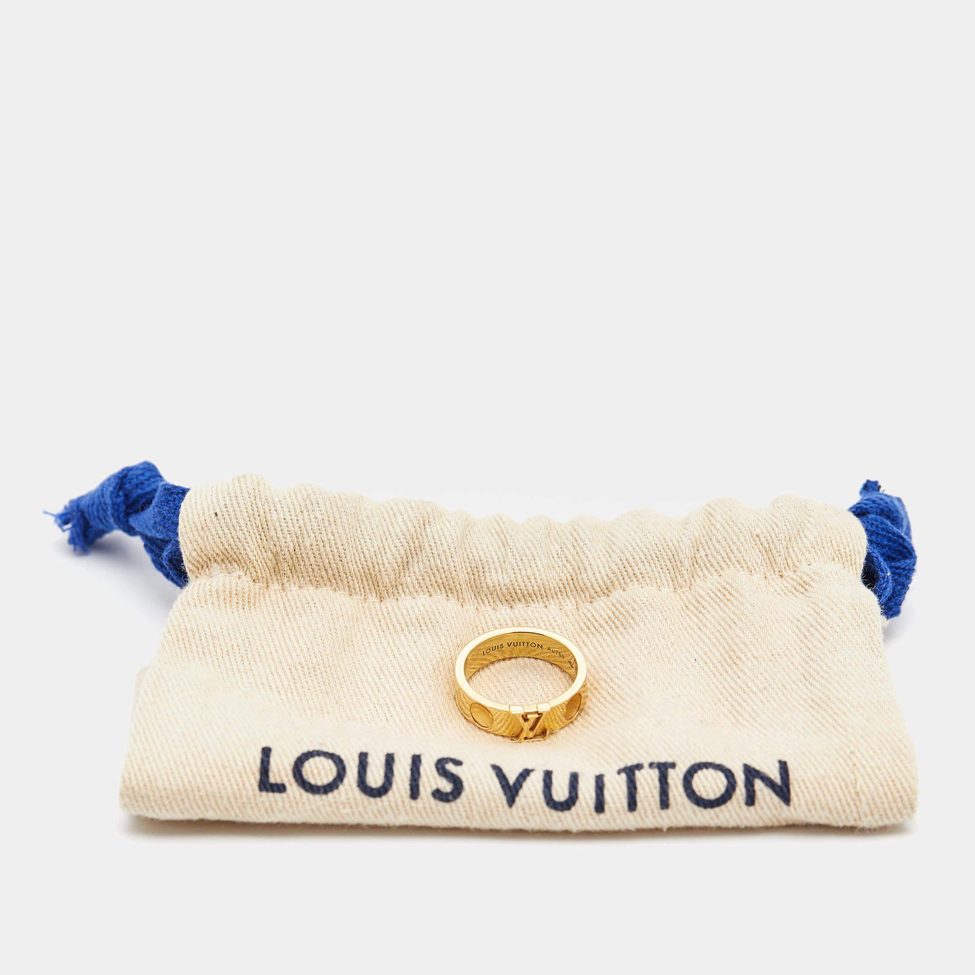 Louis Vuitton Empreinte 18k Yellow Gold Ring Size 52 2