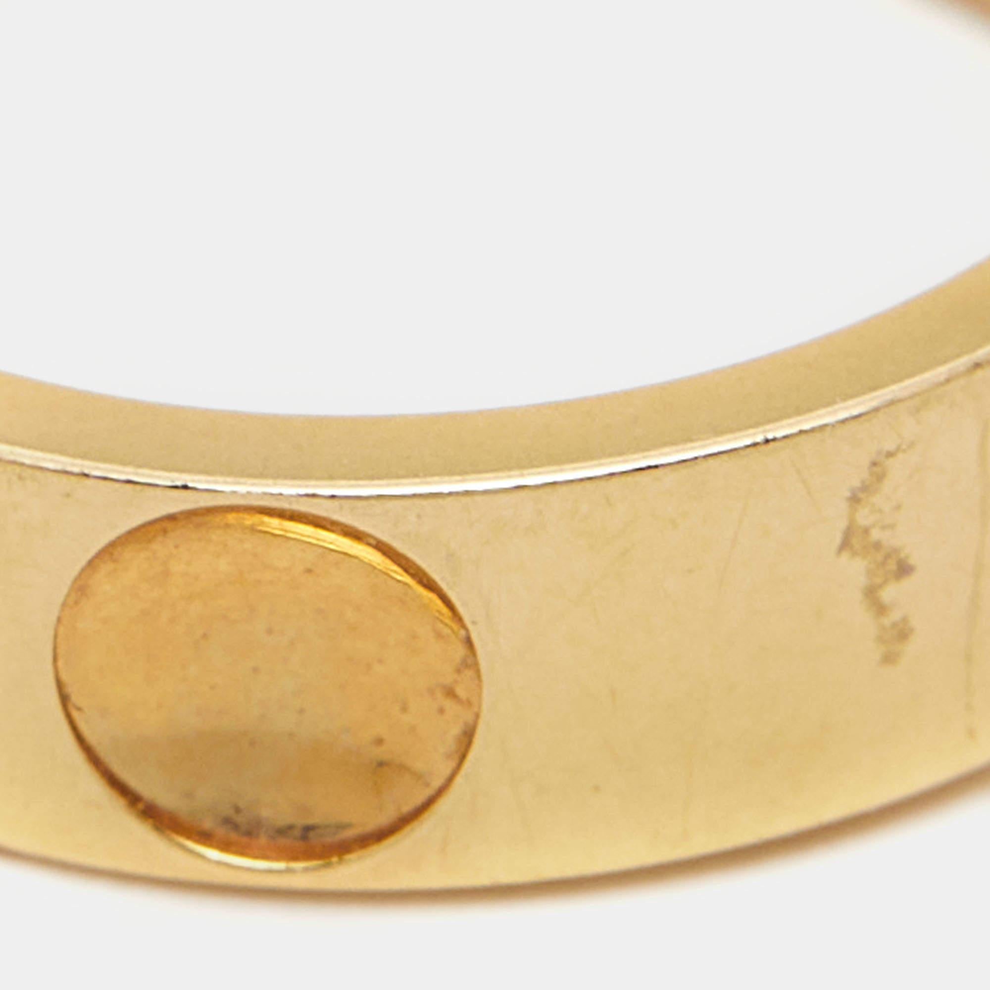 Louis Vuitton Empreinte 18k Yellow Gold Ring Size 52 4