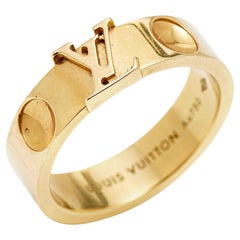 Used Louis Vuitton Empreinte 18k Yellow Gold Ring Size 52
