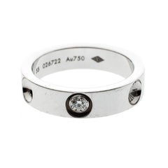 Louis Vuitton Empreinte Diamond 18K White Gold Band Ring Size 55