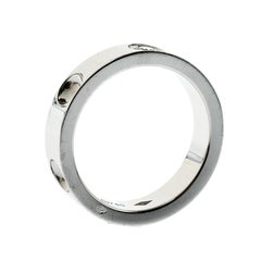 Louis Vuitton Empreinte Diamond 18K White Gold Band Ring Size 55
