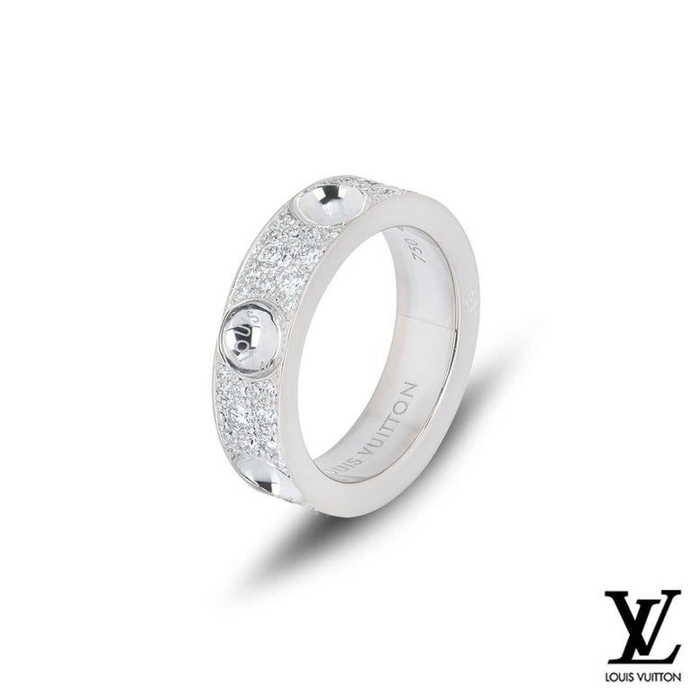 Louis Vuitton - 18k White Gold Petit Berg Empreinte Diamond Band