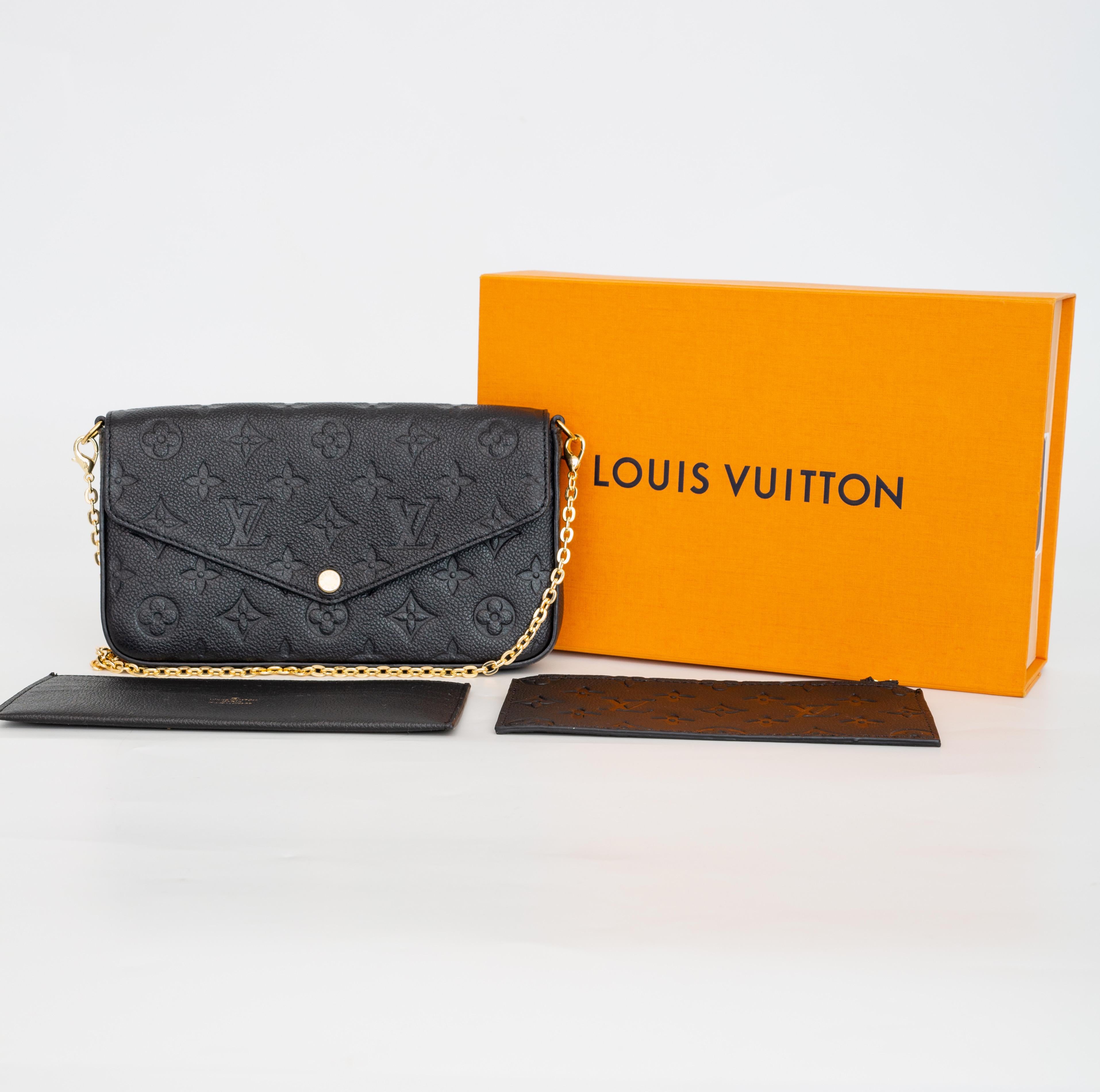 Louis Vuitton Empreinte Leather Black Félicie Pochette (2019) In Excellent Condition For Sale In Montreal, Quebec