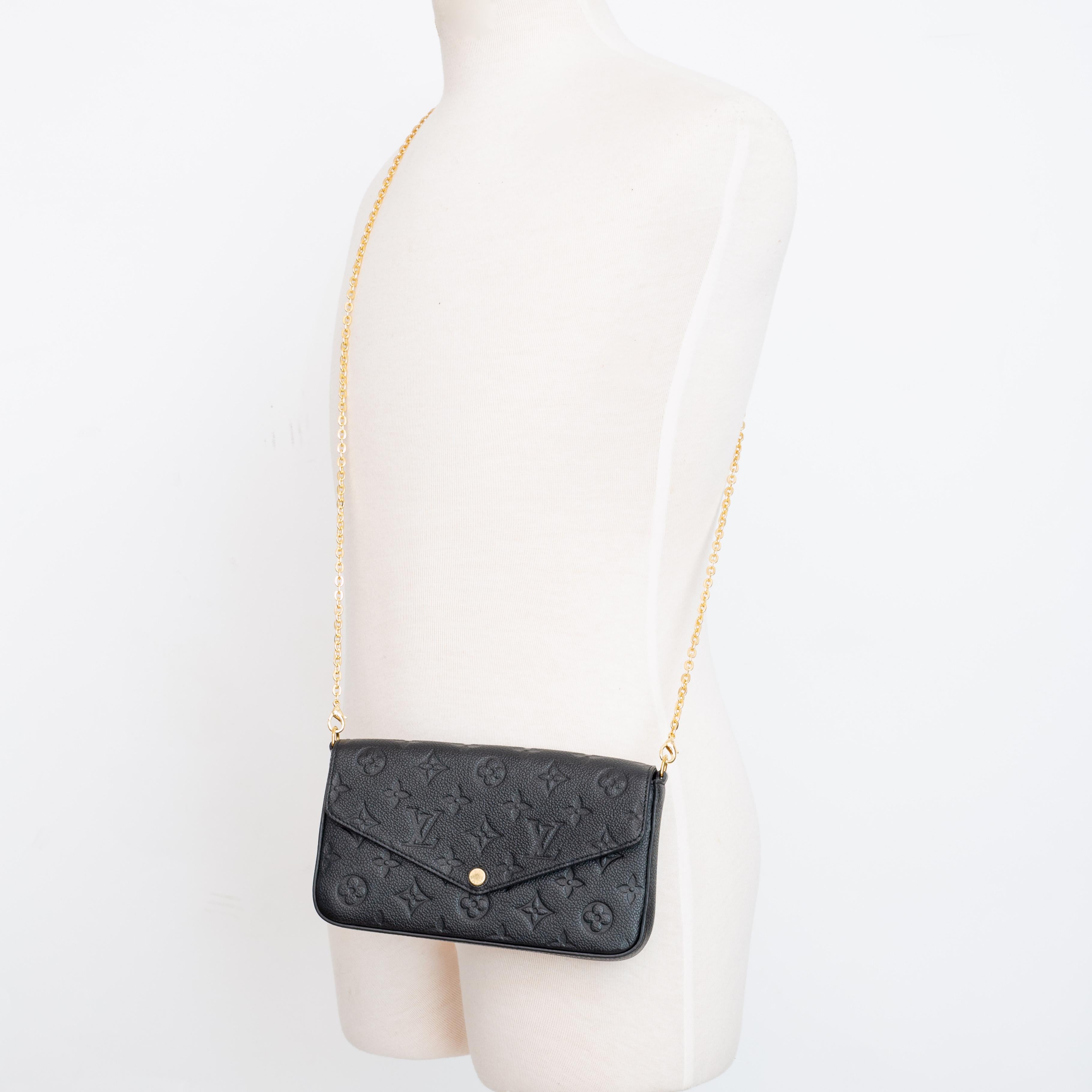 Women's or Men's Louis Vuitton Empreinte Leather Black Félicie Pochette (2019) For Sale