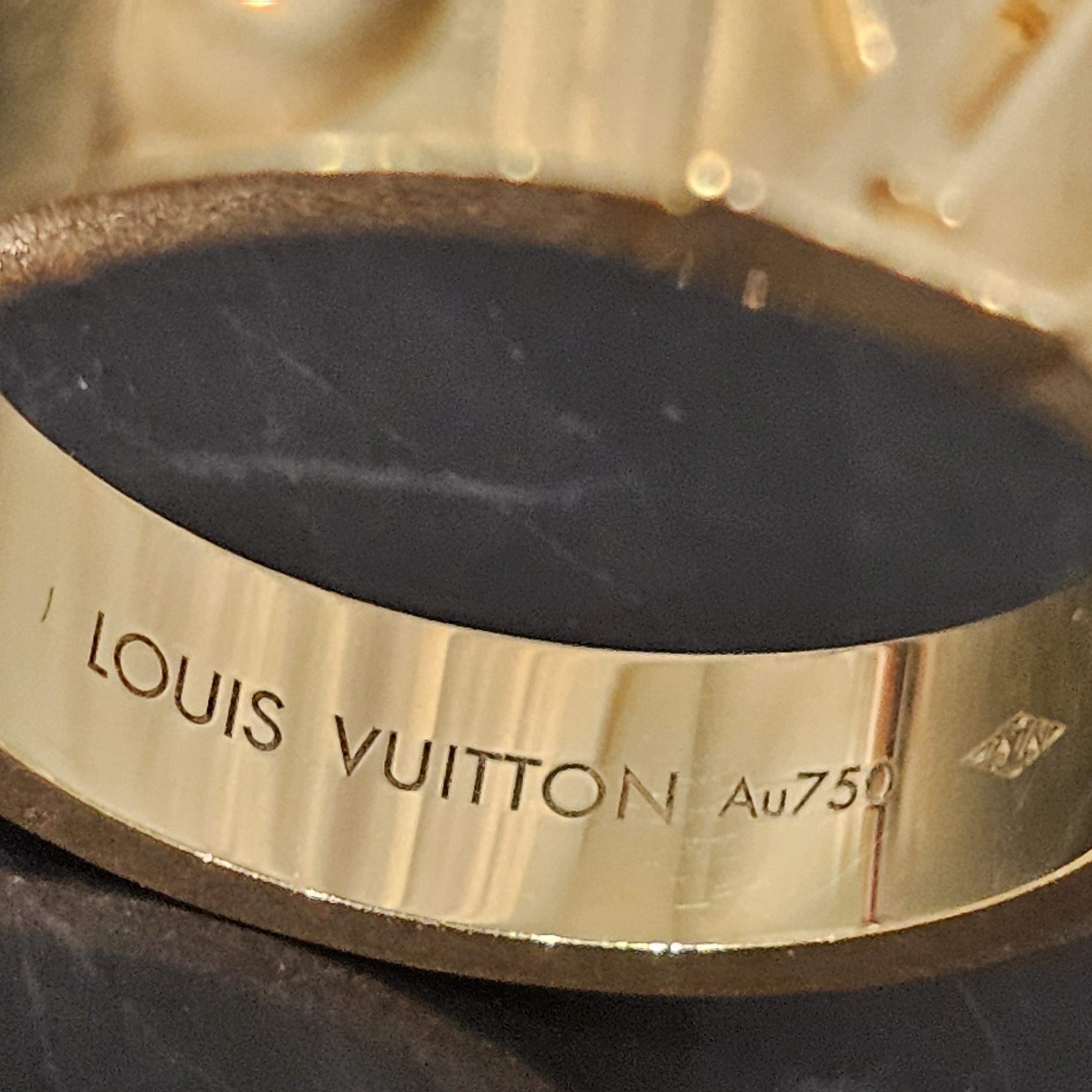 Louis Vuitton Empreinte LV Band Ring 18k Yellow Gold sz 57 US 8.25 6