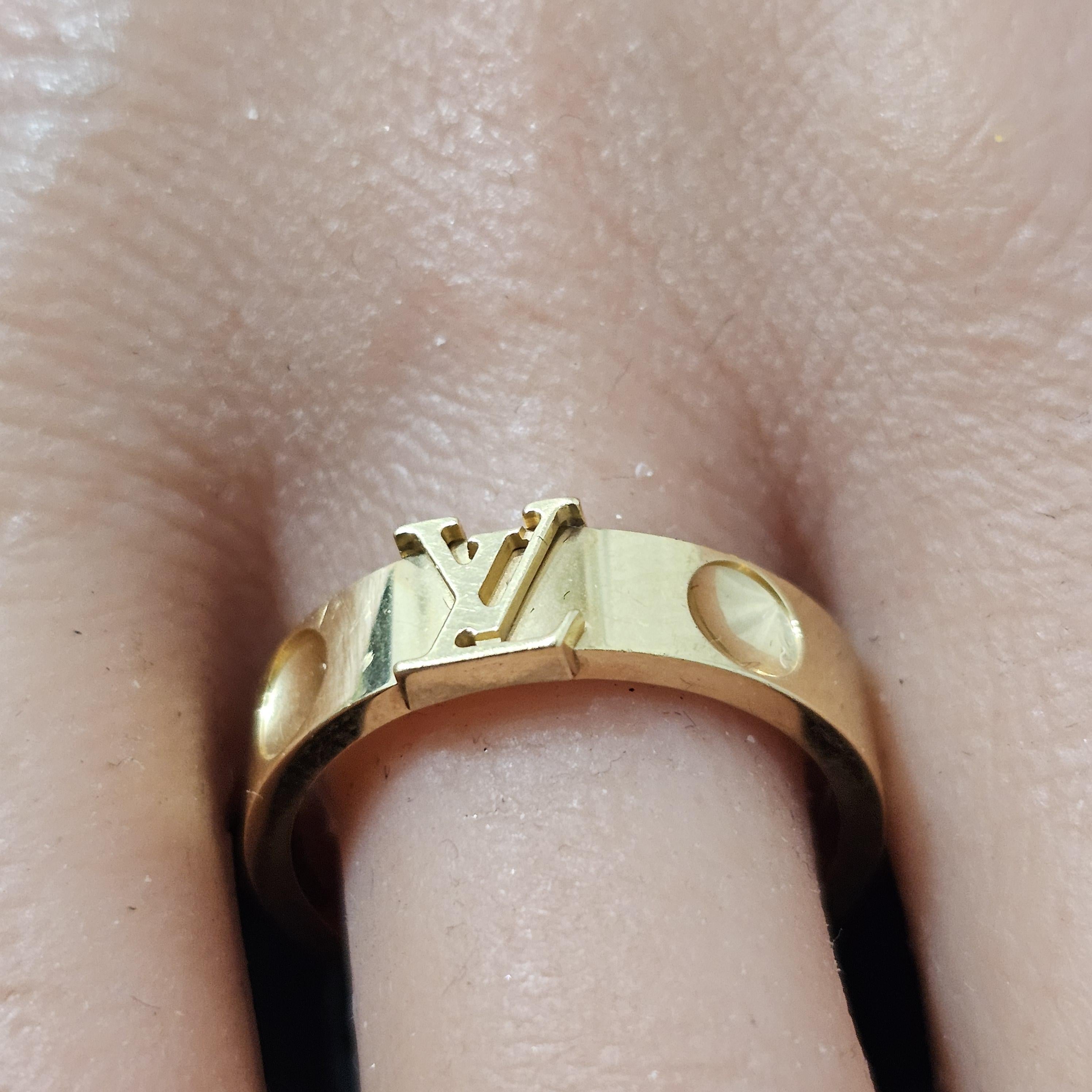 Women's Louis Vuitton Empreinte LV Band Ring 18k Yellow Gold sz 57 US 8.25