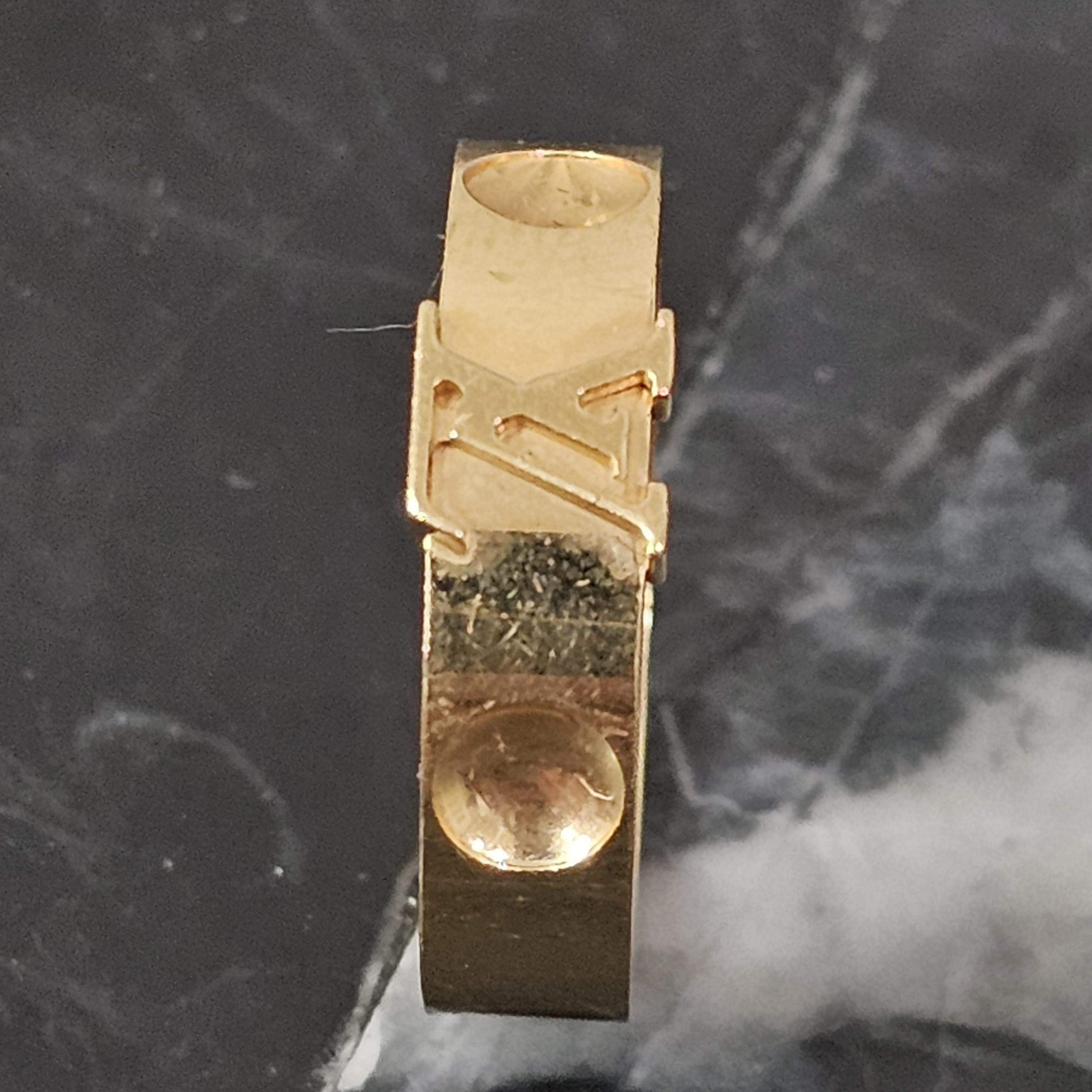Louis Vuitton Empreinte LV Band Ring 18k Yellow Gold sz 57 US 8.25 4