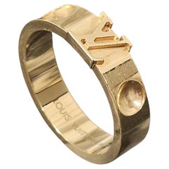 Louis Vuitton Empreinte LV Band Ring 18k Yellow Gold sz 57 US 8.25