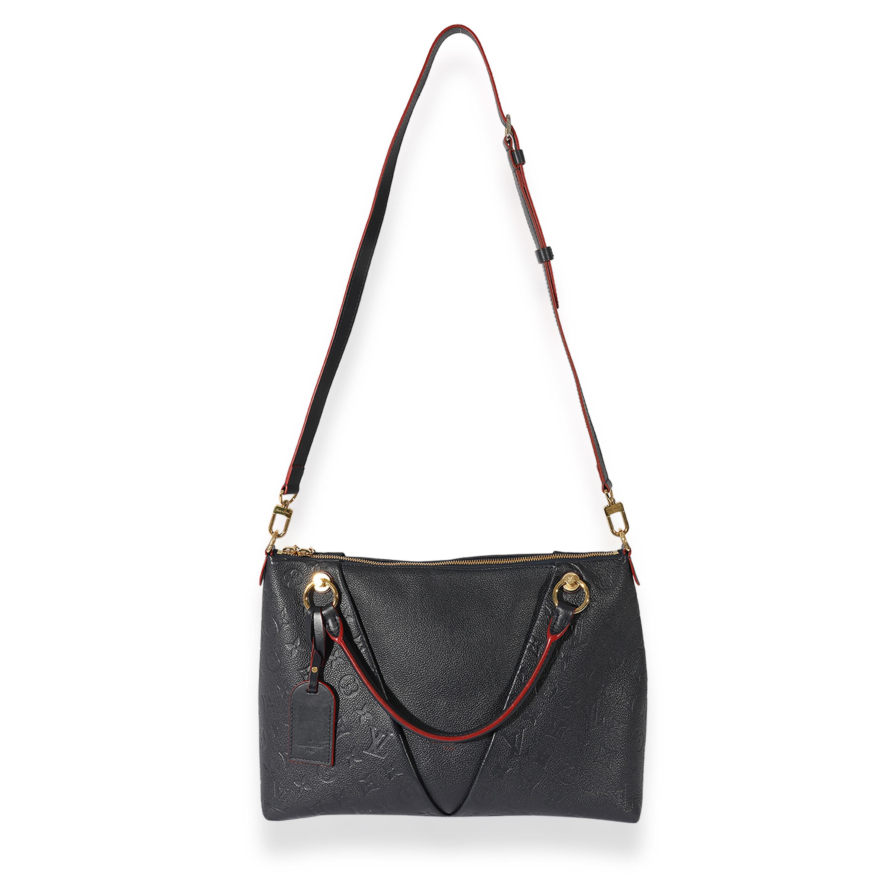 Listing Title: Louis Vuitton Empreinte Marine Rouge MM V Tote
SKU: 127643
MSRP: 2990.00
Condition: Pre-owned 
Handbag Condition: Very Good
Condition Comments: Very Good Condition. Exterior corner scuffing. Scratching and tarnishing at hardware.