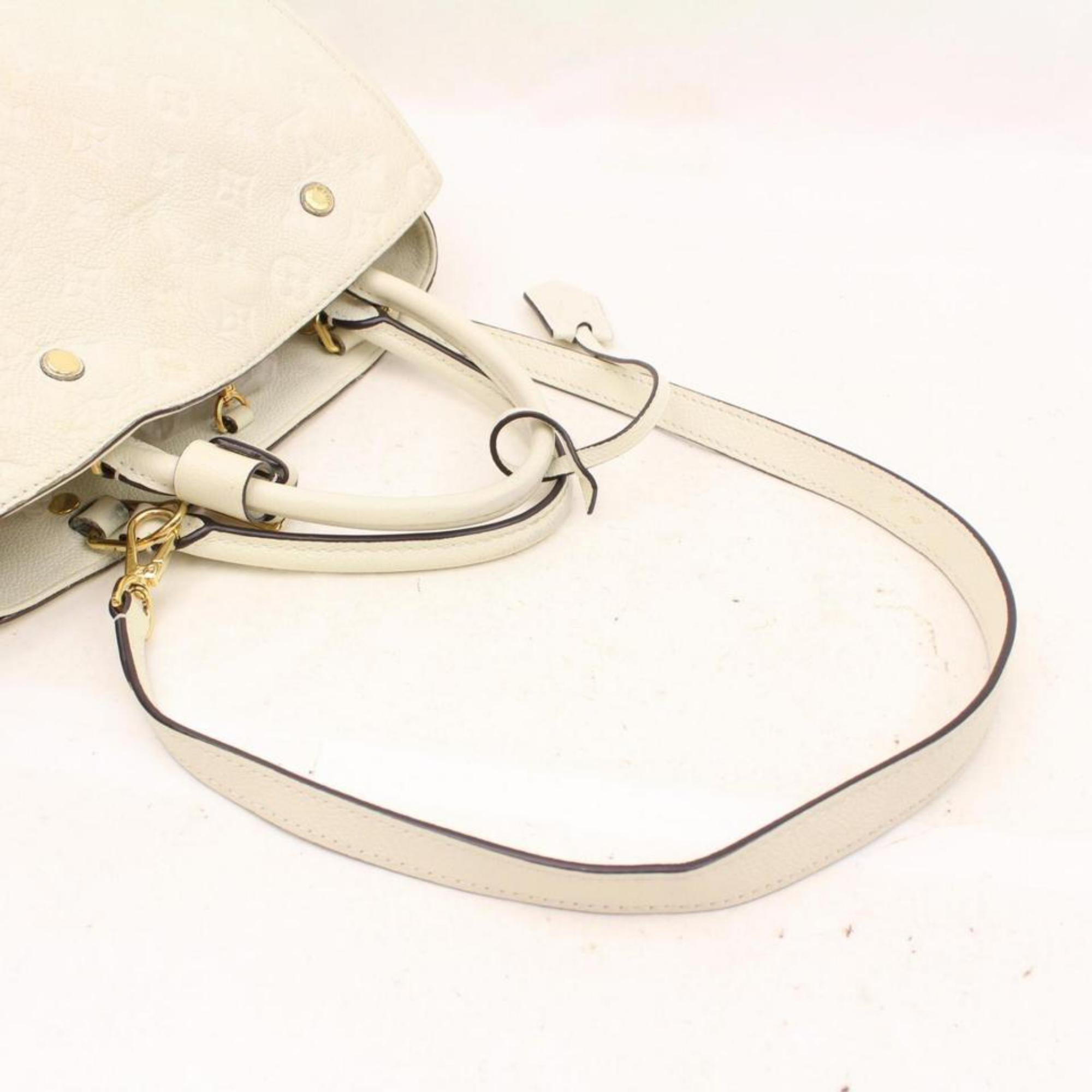 Louis Vuitton Empreinte Mm 2way 865979 White Patent Leather Shoulder Bag In Good Condition For Sale In Forest Hills, NY