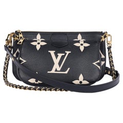 LOUIS VUITTON Empreinte Monogramm Riesiges Multi Pochette-Accessoires Schwarz Beige