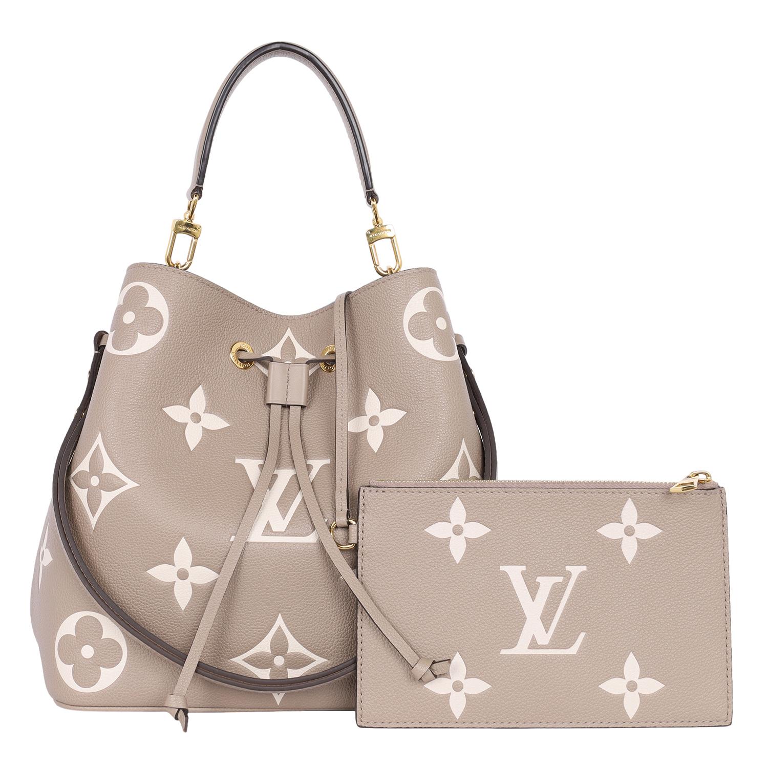 Brown Louis Vuitton Empreinte Monogram Giant NéoNoé MM Tourterelle Creme