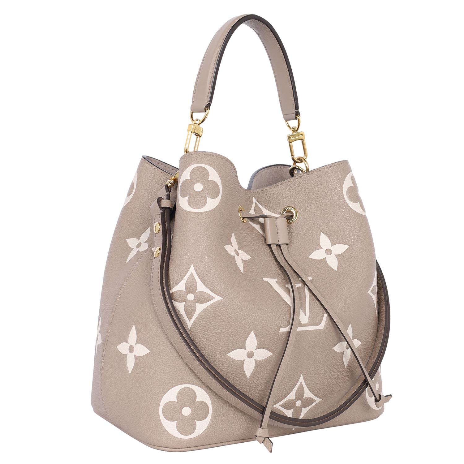Louis Vuitton Empreinte Monogram Giant NéoNoé MM Tourterelle Creme In Excellent Condition In Salt Lake Cty, UT