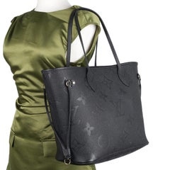 LOUIS VUITTON Empreinte Monogram Giant Neverfull MM Black