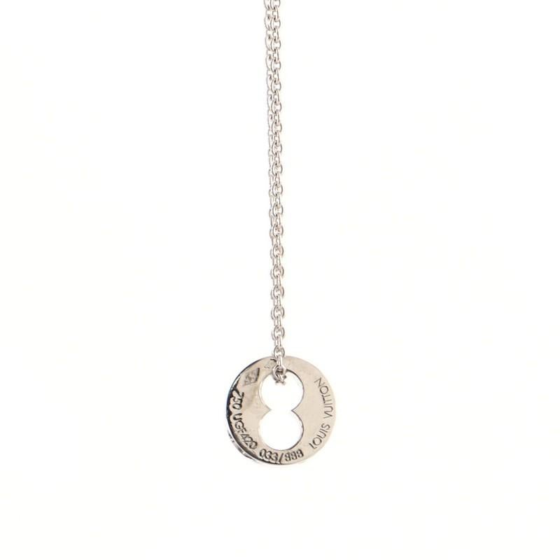 Round Cut Louis Vuitton Empreinte Pendant Necklace 18K White Gold and Diamond