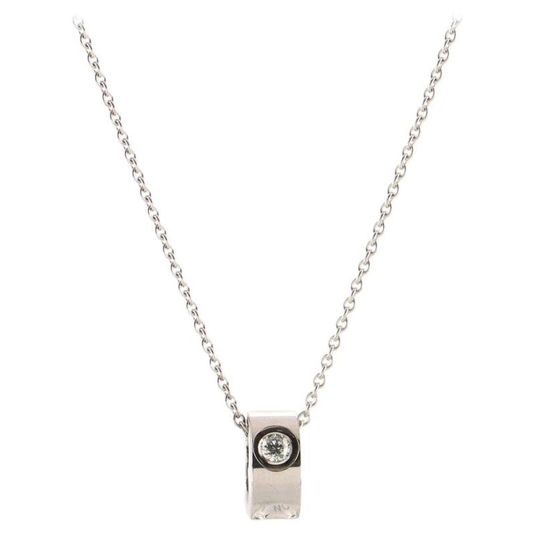 Louis Vuitton Empreinte Pendant Necklace 18K White Gold and Diamond at  1stDibs