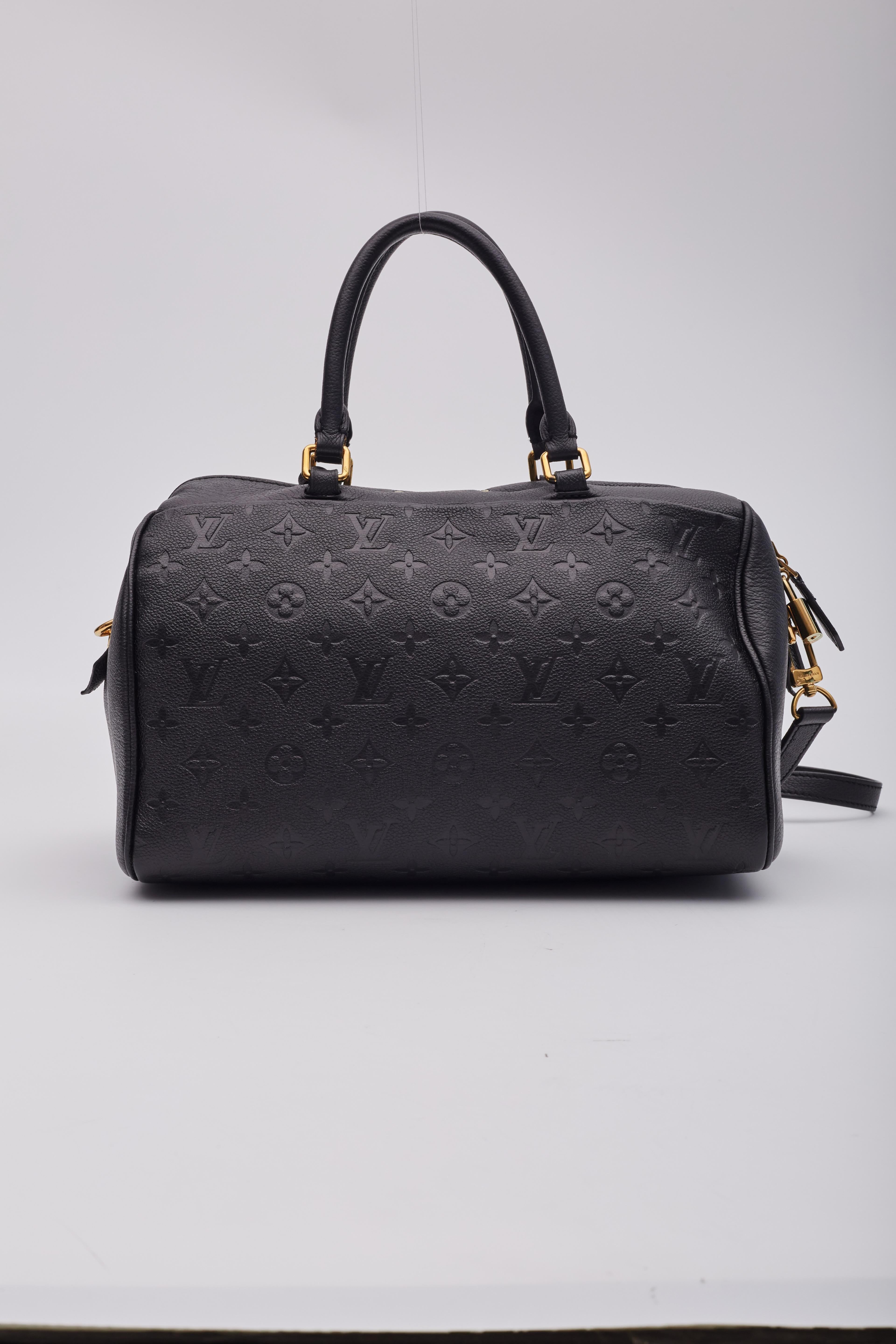 Women's Louis Vuitton Empreinte Speedy Bandouliere 25 Nm Black