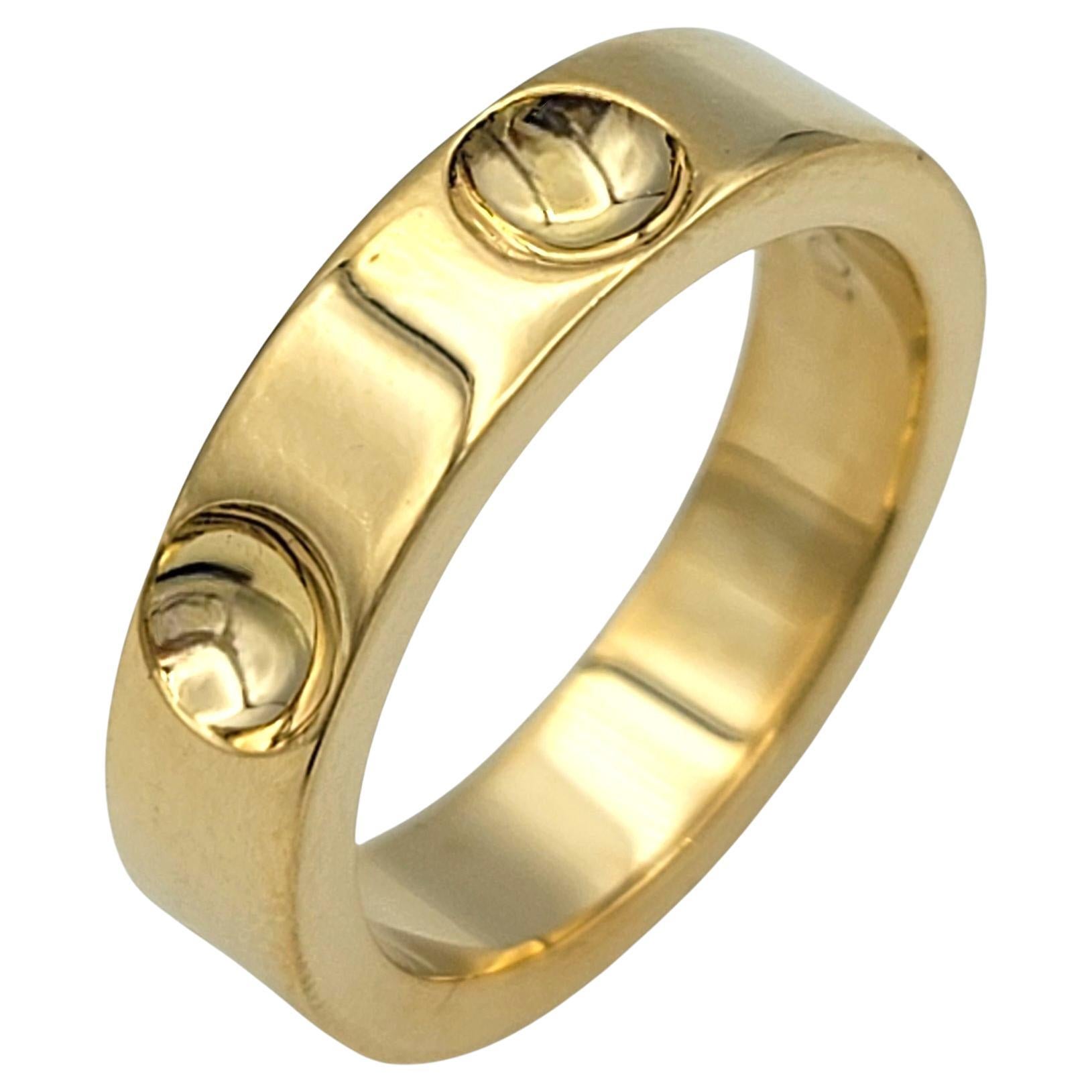Louis Vuitton Empreinte Unisex Band Ring Polished 18 Karat Yellow Gold, Size 51