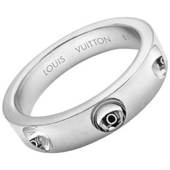 Louis Vuitton Empreinte White Gold Band Ring