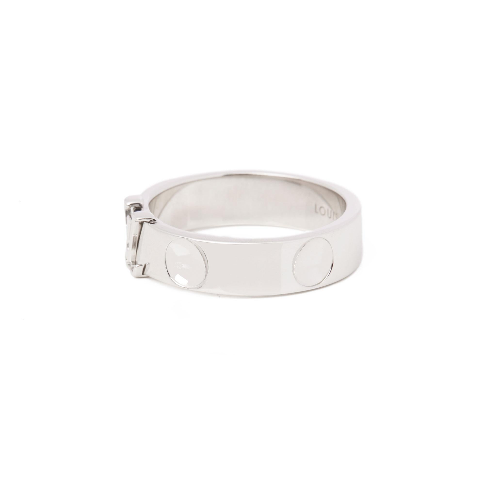 Louis Vuitton Empriente 18 Carat White Gold Band Ring In Excellent Condition In Bishop's Stortford, Hertfordshire