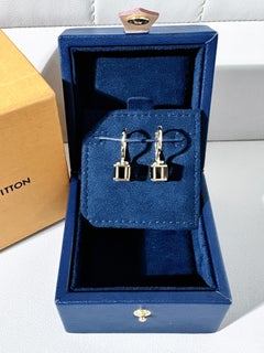 Louis Vuitton Emprise 18K Yellow Gold Cube Earrings with Citrine