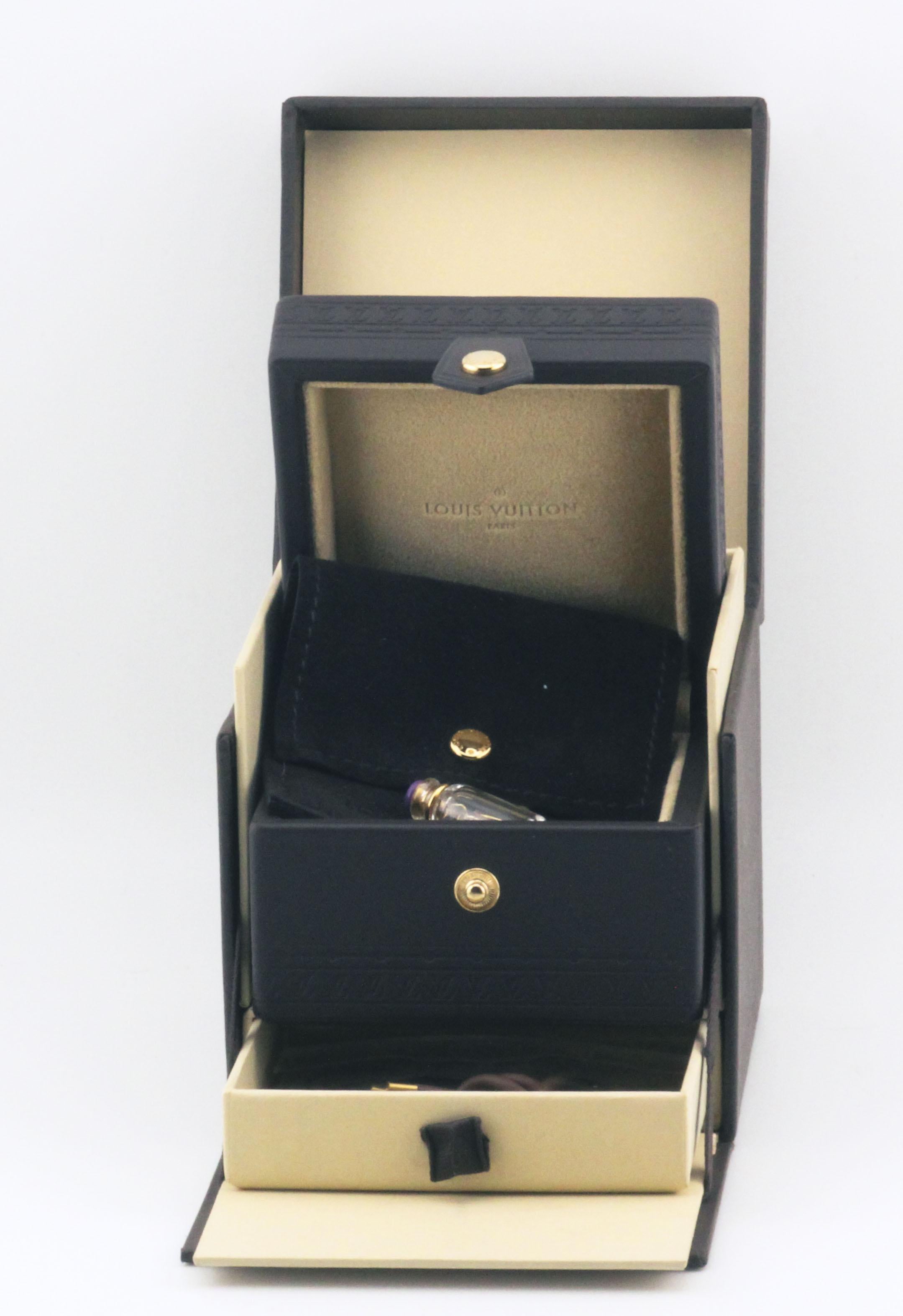 Louis Vuitton Enamel 18K Yellow Gold Love Message in Bottle Charm Pendant In Good Condition In Simpsonville, SC