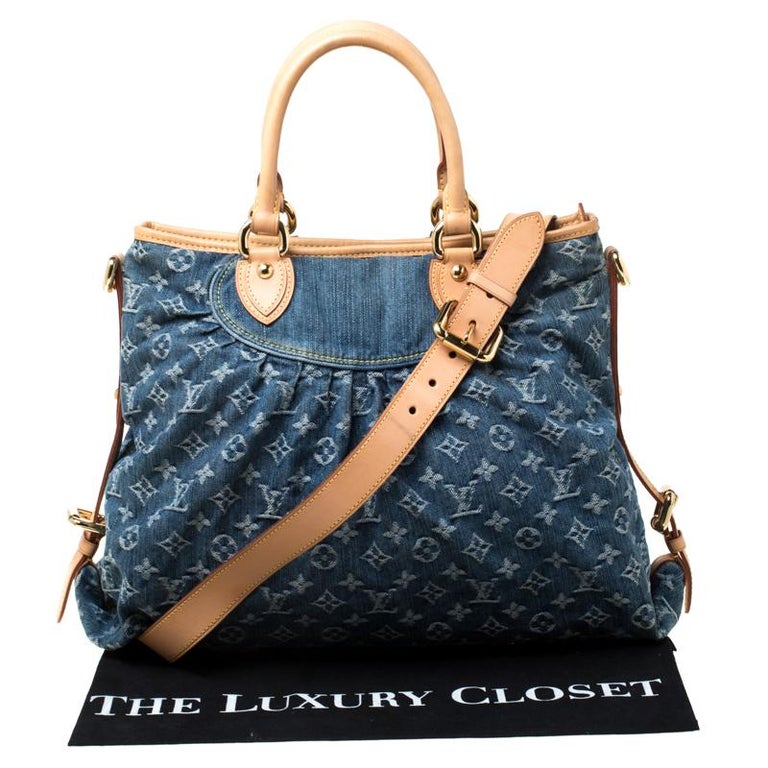 Louis Vuitton Blue Monogram Denim Daily GM Bag at 1stDibs
