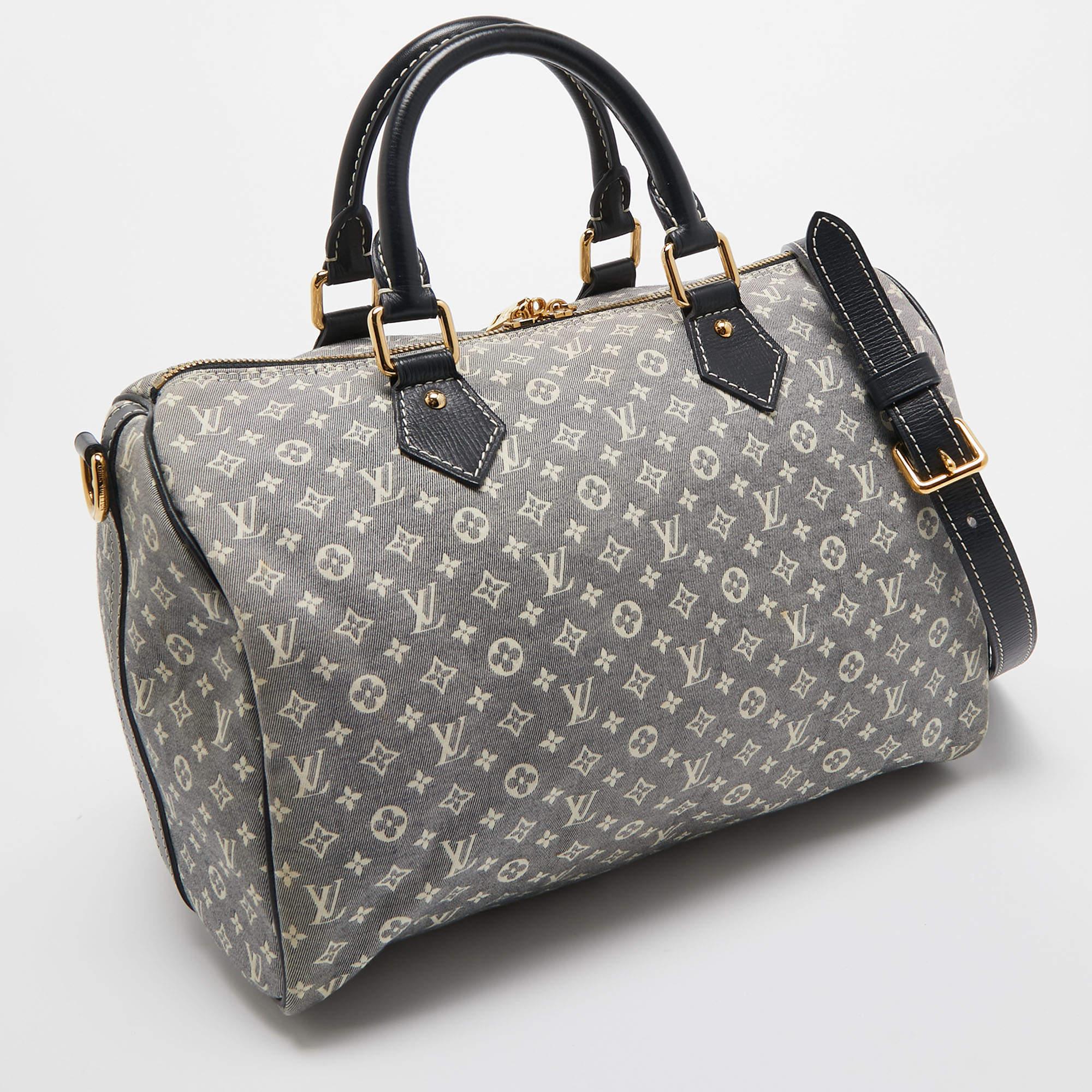 Women's Louis Vuitton Encre Monogram Idylle Canvas Speedy Bandouliere 30 Bag For Sale
