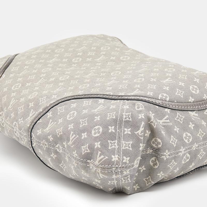 Gray Louis Vuitton Encre Monogram Mini Lin Canvas Manon MM Bag