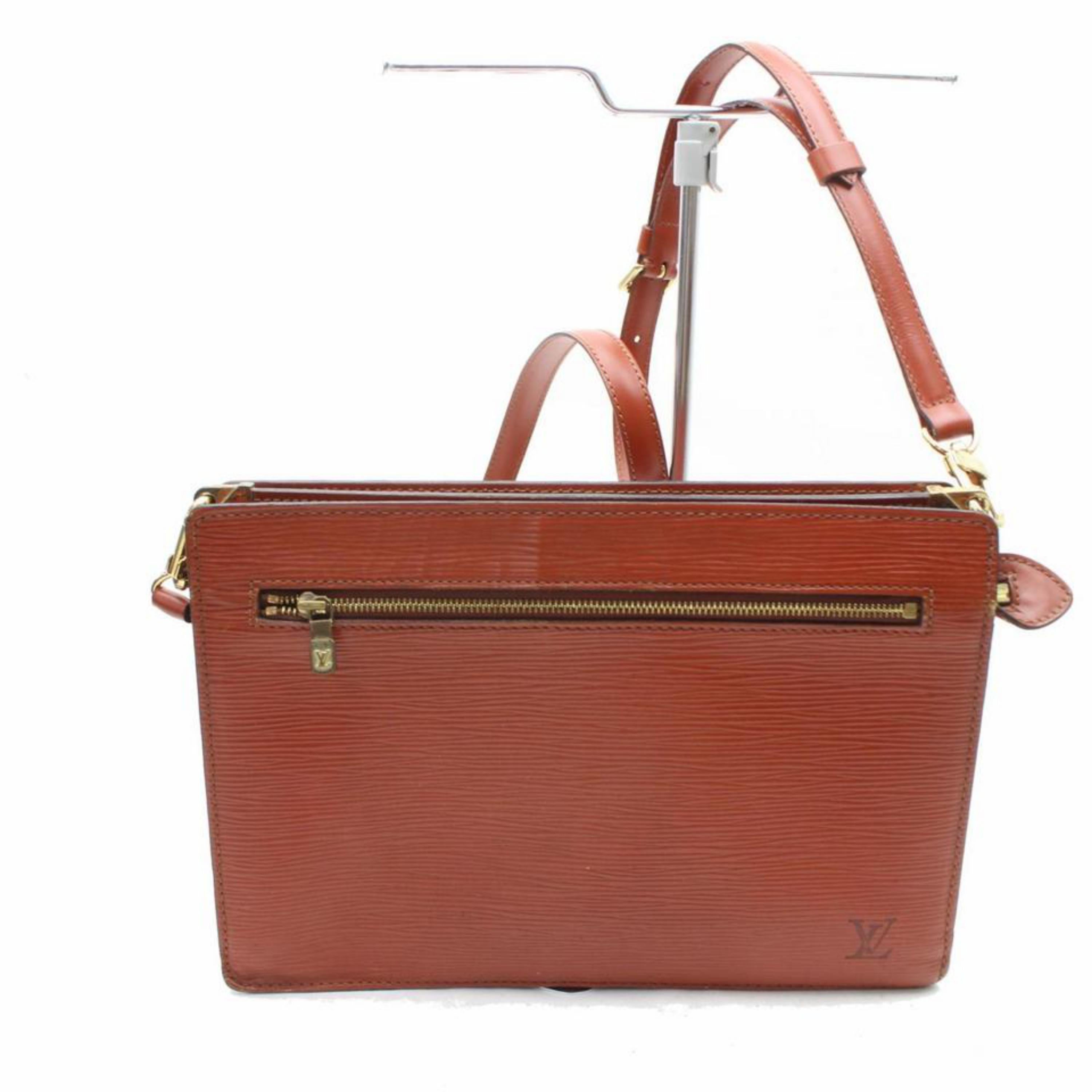 Louis Vuitton Enghien 2way 868552 Brown Leather Shoulder Bag For Sale 2
